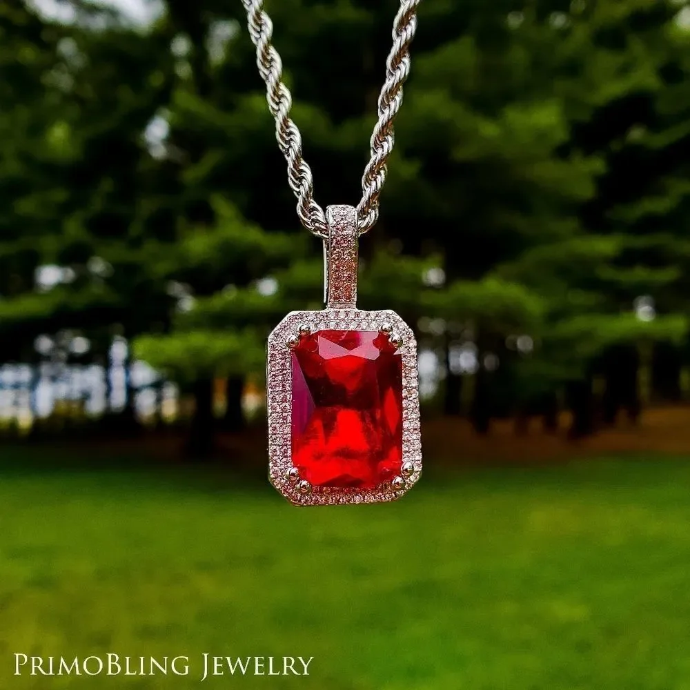 Stainless Red Gem necklace